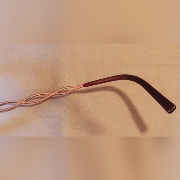 VINTAGE SALVATORE FERRAGAMO GOLDEN METAL EYEGLASSES FRAMES PINK DIAMOND W/ Case - Picture 12 of 16